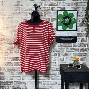 Ralph Lauren Red and White Striped Shirt